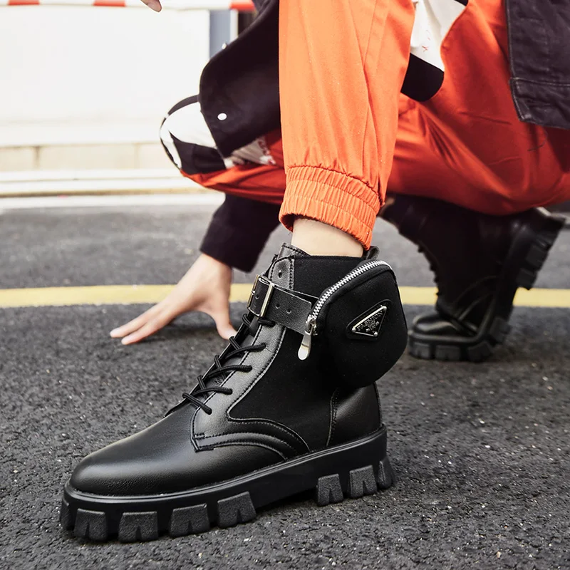 CTJLIH Botas de bolsillo para hombre, botines de caña alta, individuales,  suaves, para otoño|Botas de nieve| - AliExpress