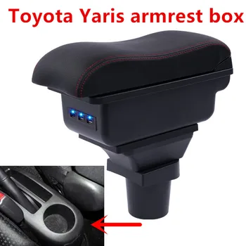 

Centre Console Storage Box For Toyota Yaris Vitz 2006-2011 Hatchback Armrest Arm Rest Rotatable 2007 2008 2009 2010