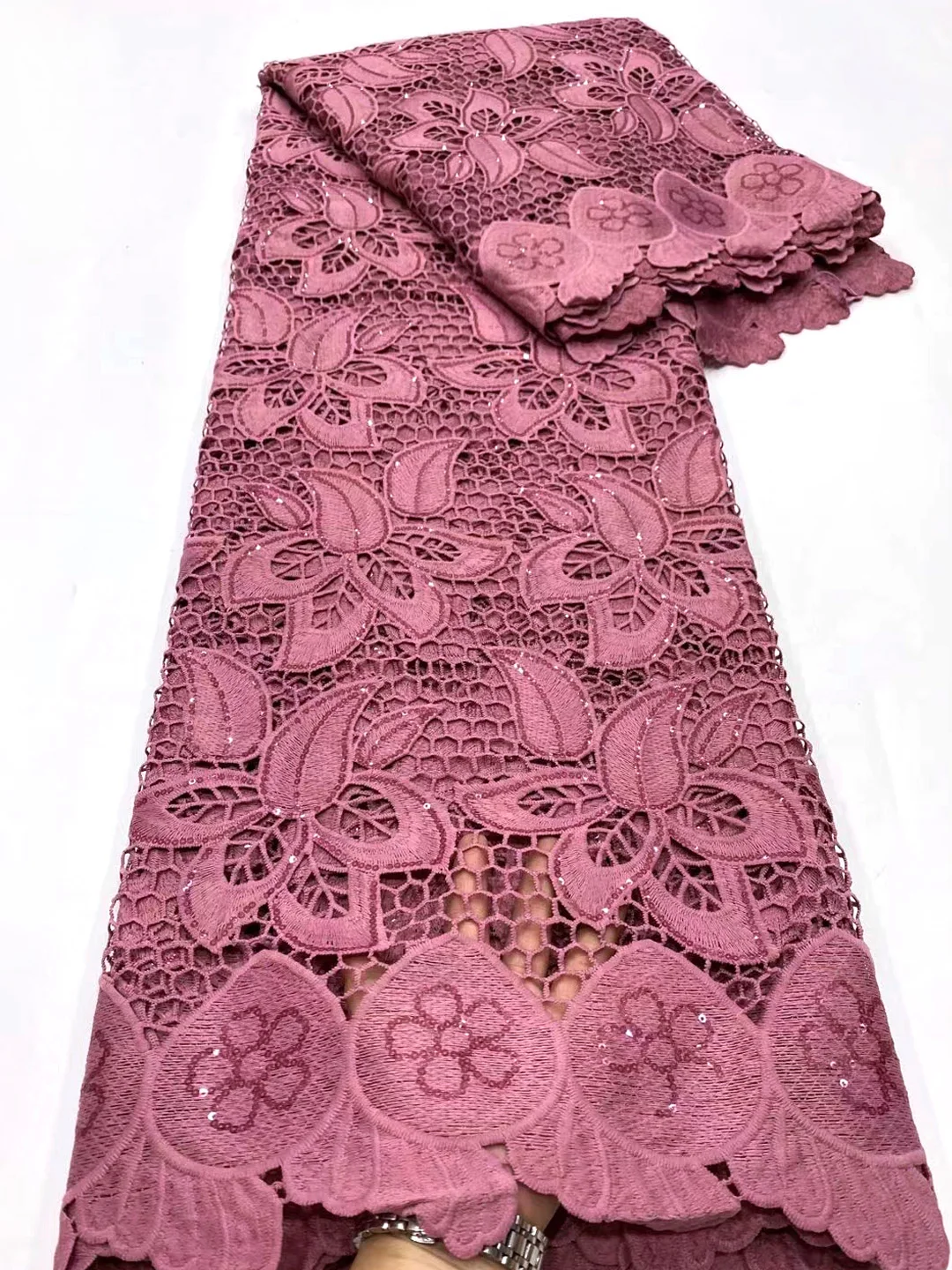 

African Lace Fabric New Design Guipure Cord Lace Fabric 2022 High Quality Nigerian Mesh Tulle Lace Fabric For Wedding Dress