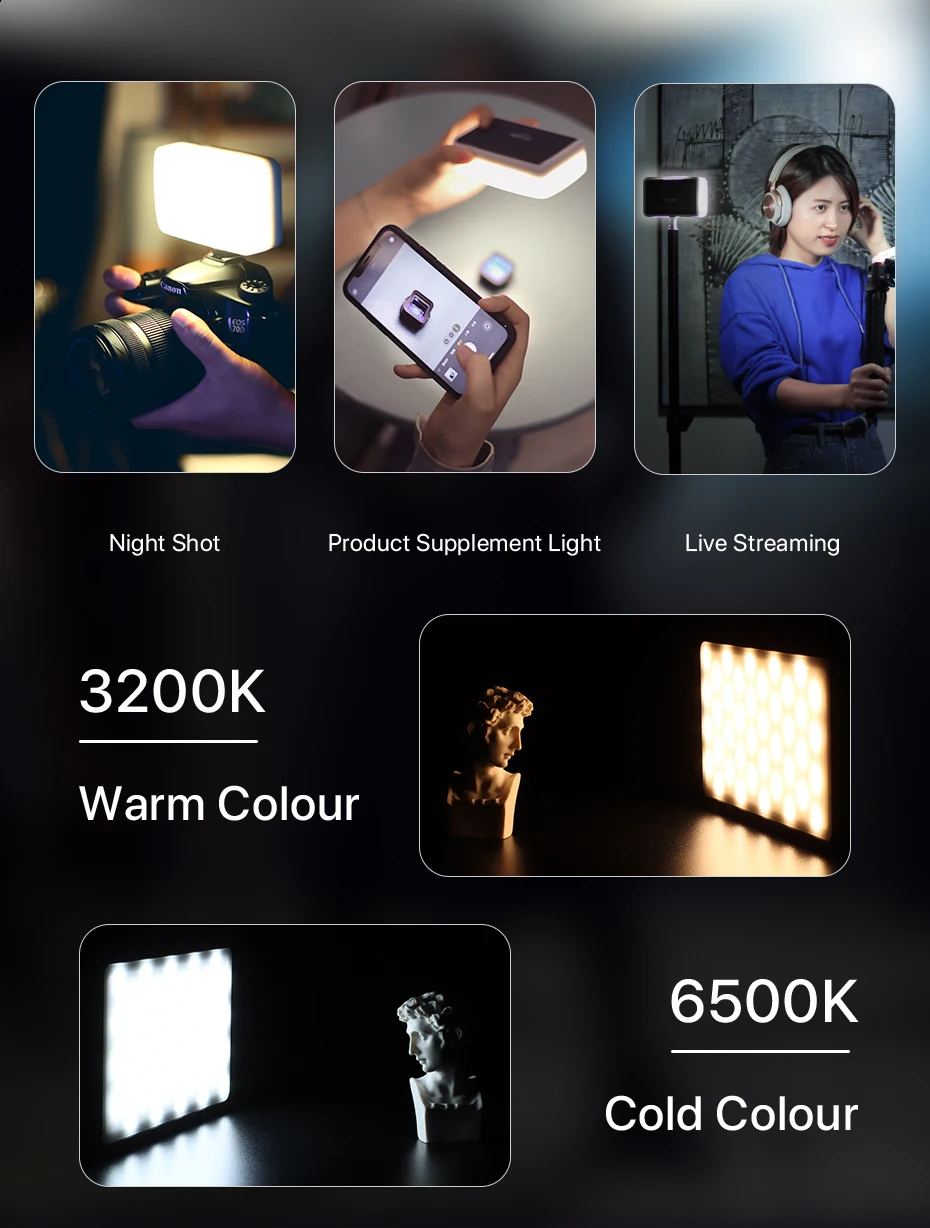 de vídeo com softbox e cor rgb