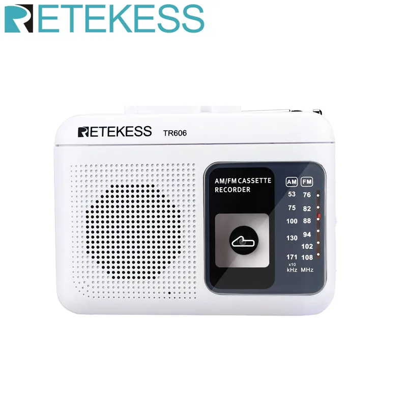 Retekess TR606 2 Band FM/AM портативное радио с воспроизведением кассеты Диктофон поддержка Встроенный/внешний микрофон Запись Retekess TR606 2 Band FM/AM портативное радио с воспроизведением кассеты Диктофон поддержка Встроенный/внешний микрофон Запись