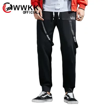 

New Joggers Waist Straight Loose Pants Wide Leg Sports Pant Men's Multi-Pocket Sweatpants Trousers Elastic Stretchy Side-Pockets