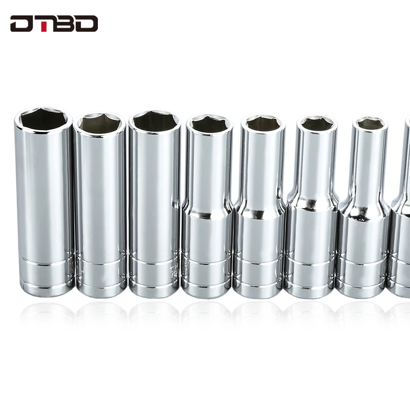 

1/2inch Deep Long Socket Set CRV 8-32mm Deep Socket Adapter for Torque Ratchet Socket Wrench Spanner Repair Hand Tool
