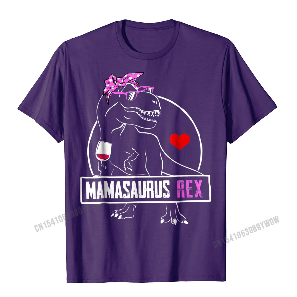 Casual Tops T Shirt Classic Round Collar Normal Short Sleeve Pure Cotton Young Tshirts Europe Tops Shirt Wholesale Mamasaurus T-Shirt Funny Mama Dinosaur Women Mom Gift__1154 purple