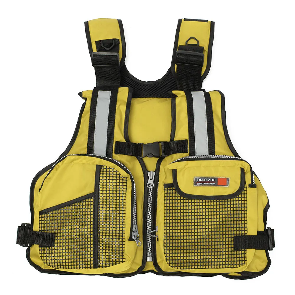 Fishing Life Jacket 3 Color Convenient Sailing Floating Jacket Fishing Vest Outdoor Canoeing Rescue Buoyancy Swimming Durable - Цвет: Yellow
