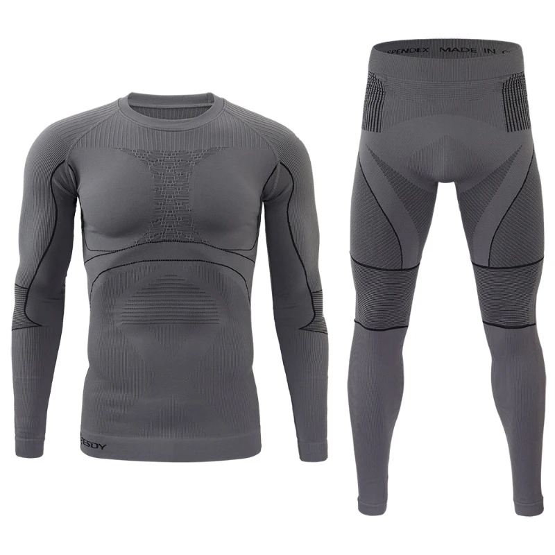 New Solid Color Outdoor Sports Cycling Clothes Compression Function, Warm Tight-fitting Wicking Men's Underwear Suit