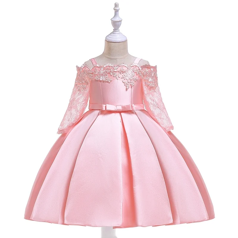ActhInK/бальное платье для девочек; вечернее платье принцессы для девочек; кружевное бальное платье; детское торжественное платье для девочек; весеннее платье для девочек - Цвет: Pink