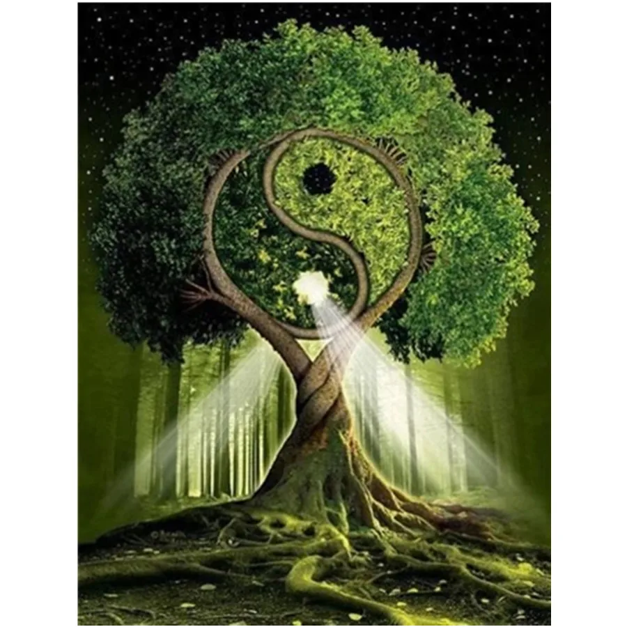 Full Square/Round Drill 5D DIY Diamond Painting &quotTai Chi Trees&quot 3D Rhinestone Embroidery Cross Stitch Home Decor Gift | Дом и сад