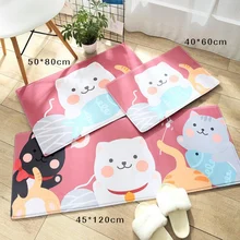 Нескользящие Коврики для купания, супер мягкий коврик для двери, Мультяшные Домашние коврики для двери, для ванной комнаты, для туалета, впитывающие напольные коврики, коврик для декора кошки и рыбы