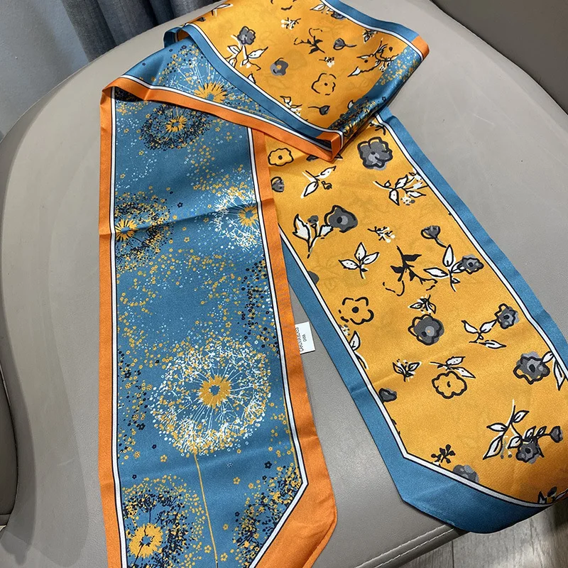 Женский шелковый шарф с принтом офисный платок для леди высококачественный