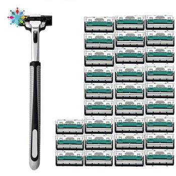 

30 Pcs/ Set Razor Blade Shaving Razor Handle Safety Head Cassettes for Men