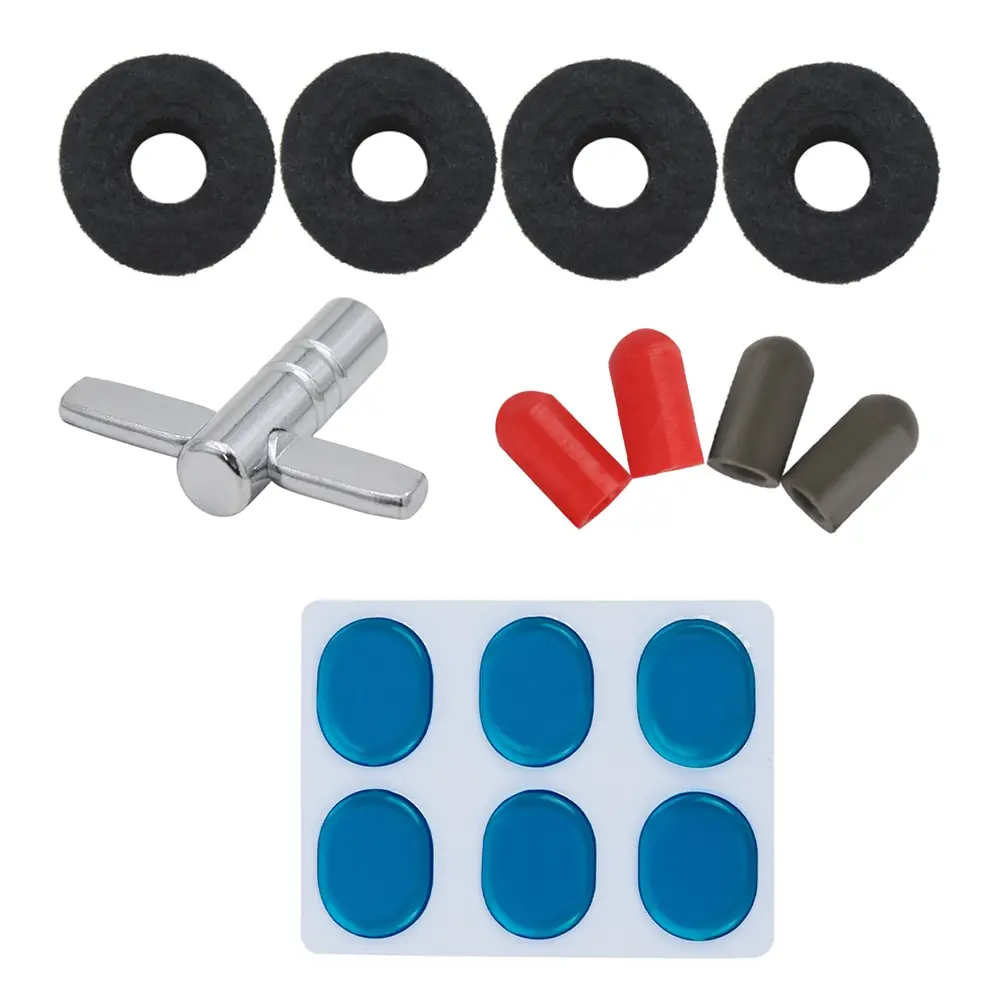 

Drum Set Accessories Kit with 4pcs Cymbal Stand Felt Washeres + 4pcs Drumstick Rubber Tips +Drum Damper Gel Pads Muffler Mute