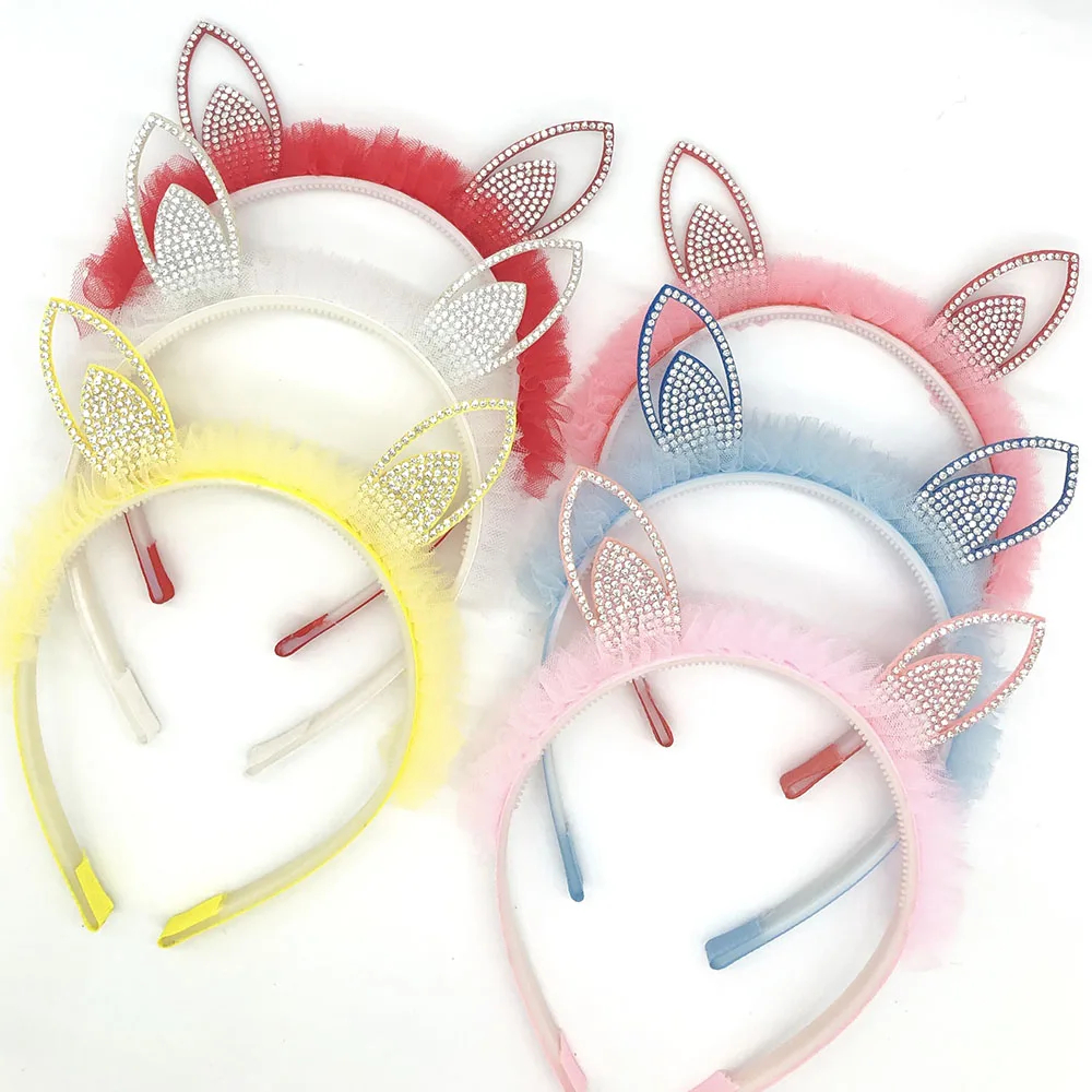 

1Pcs Hot Sale Cat ears Hair Band Children's Color Twinkling headbands Shiny Rhinestone For Lovely girls headwear Hair 2019