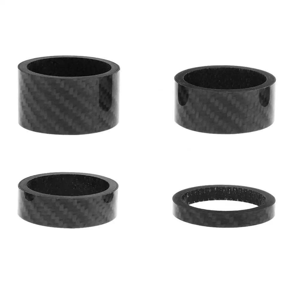 4pcs 1 1/8&quot 3K Glassy High Strength Durable Carbon Fiber Bike Fork Headset Spacer 5/10/15/20mm for Road / Mountain Bicycle | Спорт и