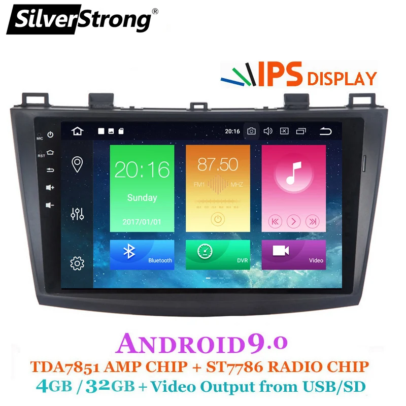 Best SilverStrong OctaCore 4G Android9.0 Car Radio GPS For Mazda3 Car GPS For MAZDA 3 Car Stereo with CANBUS TPMS DVR DAB Optional 1