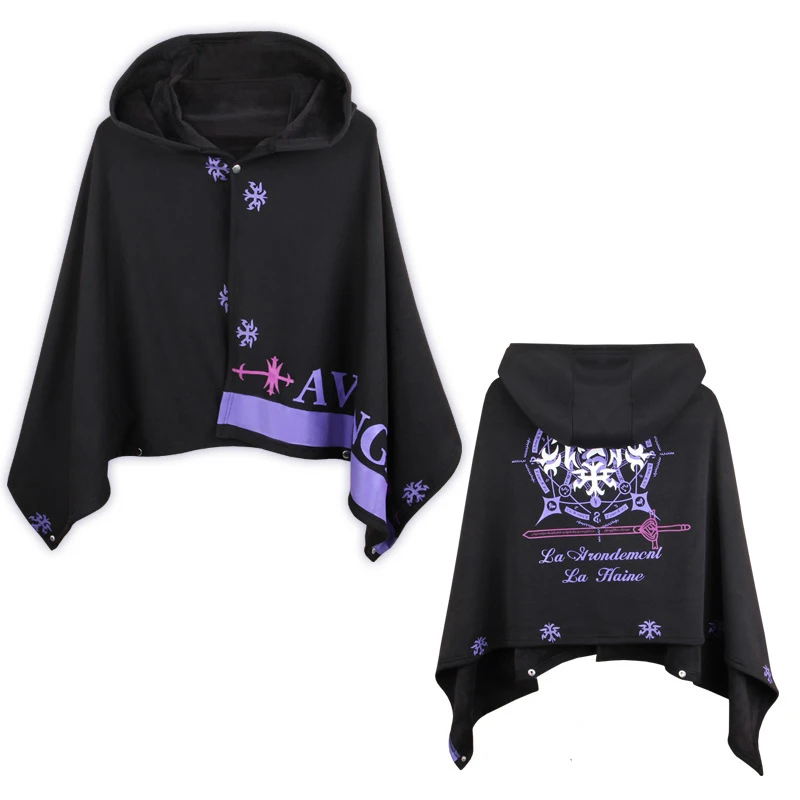 Black hat Аниме Fate Grand Order Alter с капюшоном бархатный хлопковый плащ костюмы для женщин мужчин Fate Stay Night Хэллоуин косплей - Цвет: Black hat