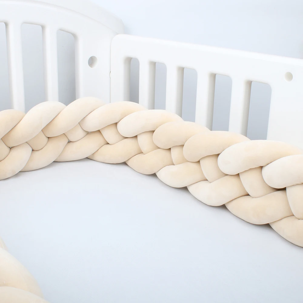 

4 Strands Braid Baby Crib Bumper Knot Bed Bumper Nursery Cradle Baby Bedding Room Decor Crib Protector 12cm and 15cm Height