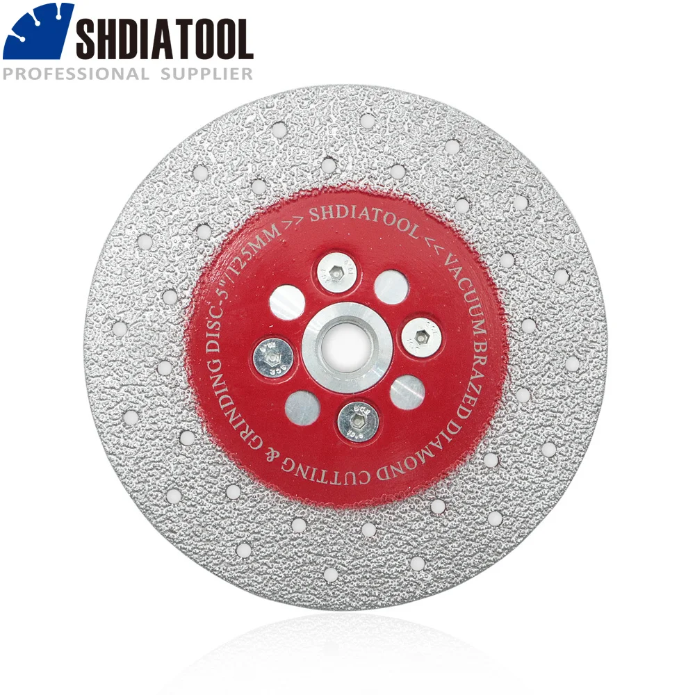 SHDIATOOL 1pc Diamond Cutting & Grinding Disc Sawblade Diamond Wheel Premium Quality M14 Thread Double Sided Vacuum Brazed