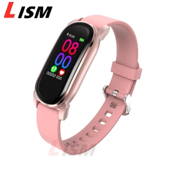 

Lism Female Women Smart Watch Body Temperature Heart Rate Detection Bracelet IP68 Waterproof Smartwatch Ladies Girls Man Band