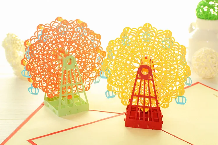 Детская секция Leighton Road стереоскопические поздравительные открытки 3D колесо обозрения открытки ручной работы детей творческие подарки карты мануфакту
