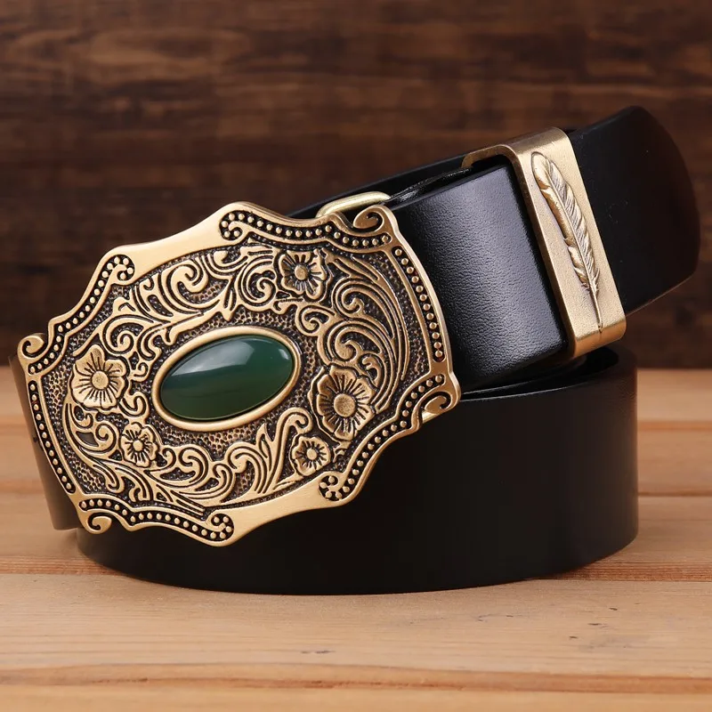 2020 new designer belt men high quality belts for men leaf flower 3.8 cm wide strap girdle full grain 100% genuine leather cow