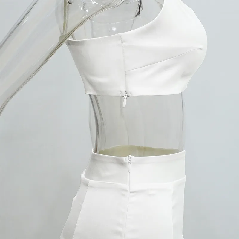 white slip dress 2pcs one set21