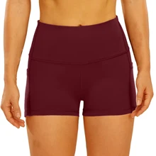 Mulher de cintura alta push up três pontos calças curtas para correr yoga boxe treinamento aeróbico strengh ciclismo wear