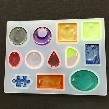 

12/13 Designs Cabochon Silicone Mold Necklace Pendant Resin Jewelry Making Mould DIY Hand Craft Resin Molds For Jewelry