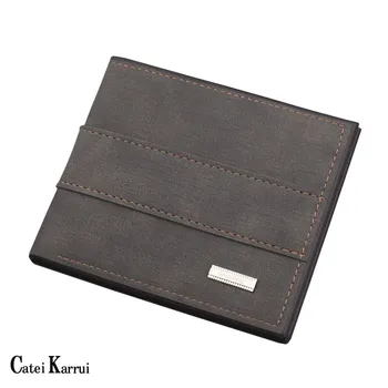 

Catei Karrui 2020 New Men's wallet short frosted Korean wallet US dollar clip short paragraph soft wallet trend zipper bag