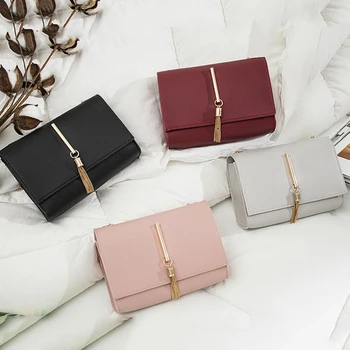 

Women's Shoulder Bag Shoulder Diagonal Chain Solid Color Simplicity Ladies Small Change Fashion Tassel Pendant Cross Square Bag