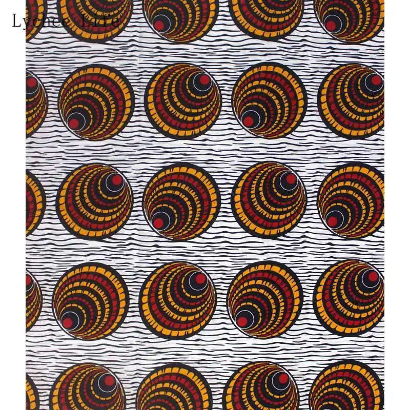 

Lychee Life 1Yard Ankara African Real Wax Fabric Peacock Feather Printed Dress Fabric For Diy Sewing Materials 2019