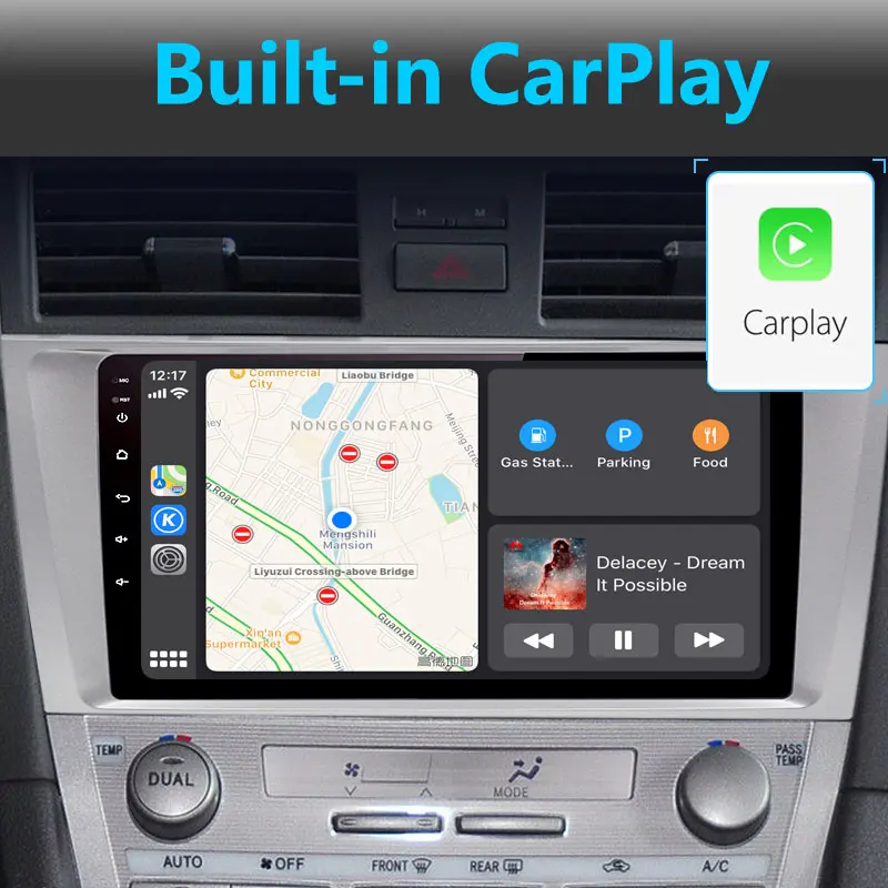 CarExc Авторадио Android 9,0 автомобильный Muiltmedia плеер для Toyota Camry 2007-2011 радио встроенный CarPlay с gps-навигацией без DVD