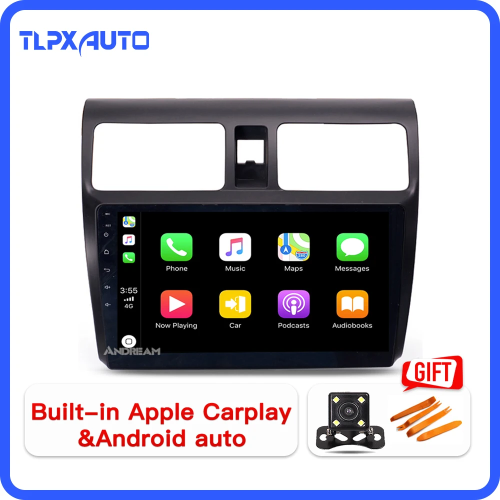 Автомобильная Мультимедийная система Bluethooh Android 8 1 2 + 32 ГБ 10 дюйма для Suzuki Swift 2005 2016