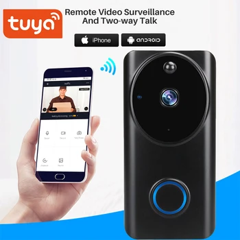 

Tuya WiFi Video Doorbell 1080P SmartLife App Smart Video Intercom APP Control Phone Call Monitor Night Vision Camera
