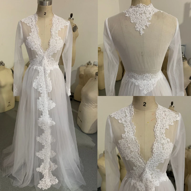 2021 Women Tulle Sheer Bridal Custom Made Lace Wedding Gown - AliExpress