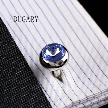 

DUGARY Jewelry french shirt cufflink men Ocean light Cuffs link Button male crystal High Quality Luxury Wedding Free Shipping