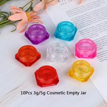 

10Pcs Cosmetic Empty Jar Pot Diamond Cream Box Mini Eyeshadow Makeup Face Cream Container Refillable Bottles