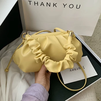 

Small PU Leather Cloud Bags For Women 2020 Elegant Sweet Solid Color Crossbody Shoulder Handbags Travel Cross Body Bag Totes