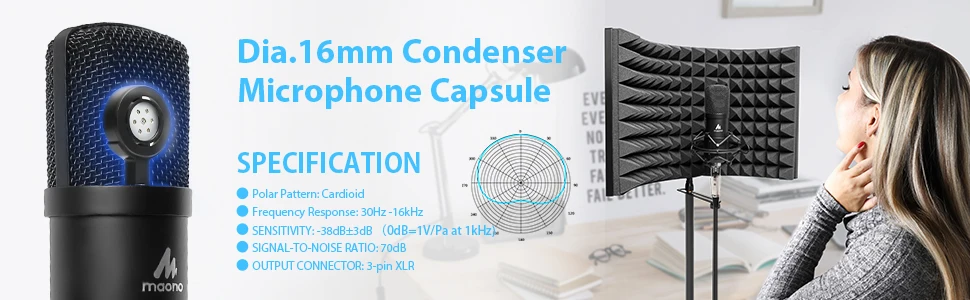 Maono AU-A03 Condenser Microphone Kit 6