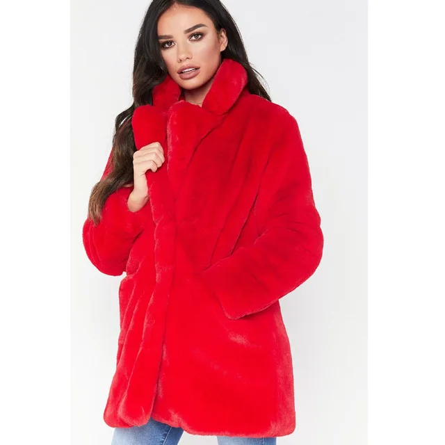 XIKOI повседневное меховое пальто из искусственного меха Женское пальто из искусственного меха женское короткое пальто зимняя одежда Вечерние пальто из черного меха - Цвет: Model B-Red
