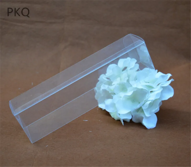 

10pcs 2.5*2.5*H Long Transparent Folding PVC Box Cosmetic Mascara Packaging Gift Box Waterproof Plastic Display Box