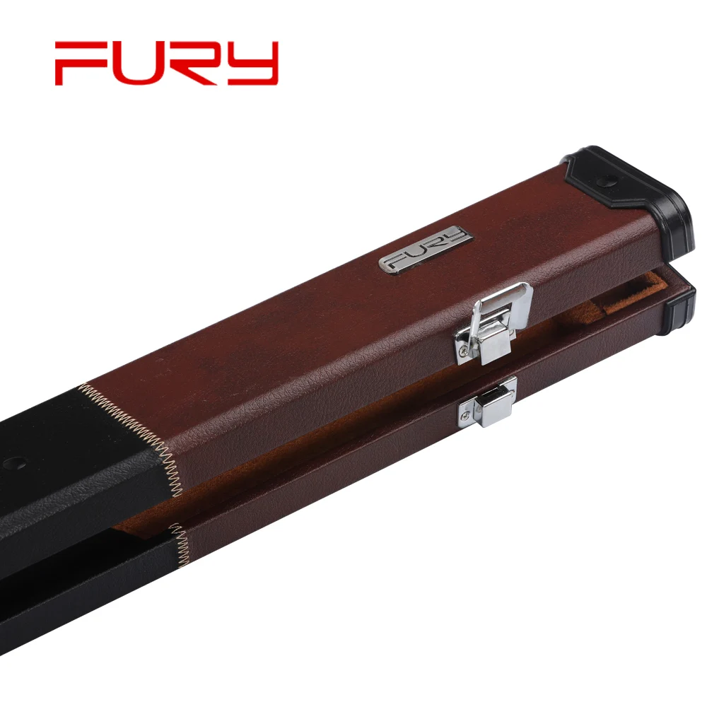 FURY 풀 큐 박스 2 홀 와인 레드 PU 1/2 피스 큐 박스 3/4 피스 스누커 박스, 내구성 좋은 당구 액세서리