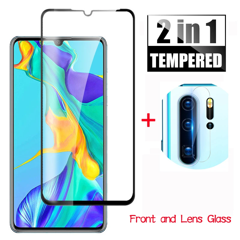 

2 in 1 Tempered Glass For Huawei P30 P30lite glass Screen Protector Protective Glass For Huawei P30 lite P 30lite 9H Camera Lens