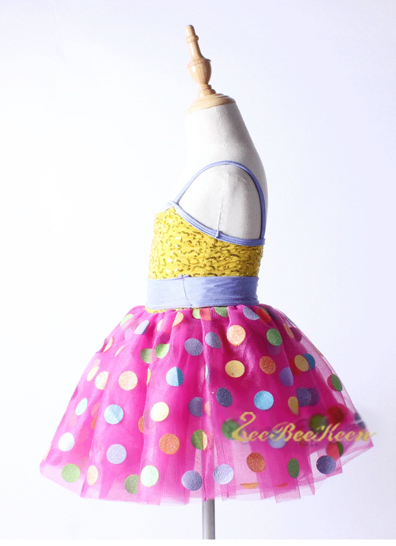Sling Wave Point Cute Ballet Dance Skirt Holiday Party Princess Dress Stage Show Children Ballet Tutu Dress Dance Dress For Girl