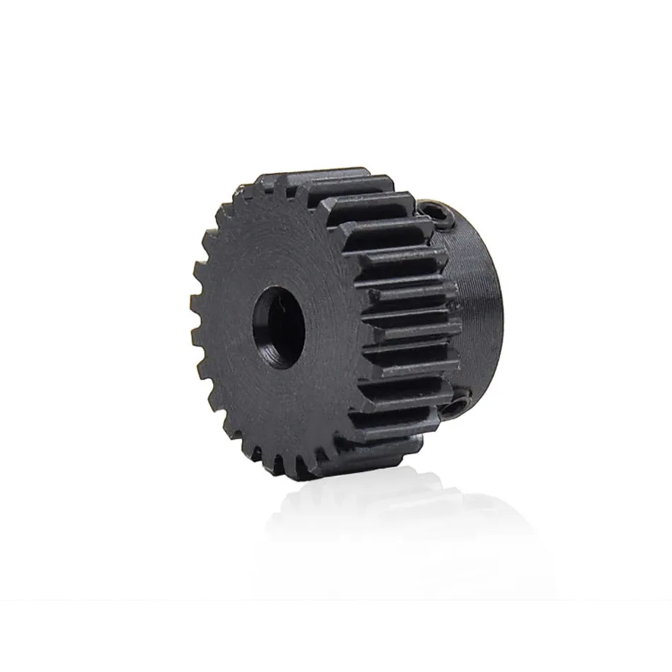 qfkj Industry 1/2/5/10/20PCS 1M 25T Spur Gear Pinion Bore 8mm Step 20mm Surface Black Motor Pinion Gear 1 Modulus Tooth 25 Outer Diameter 27mm Product 