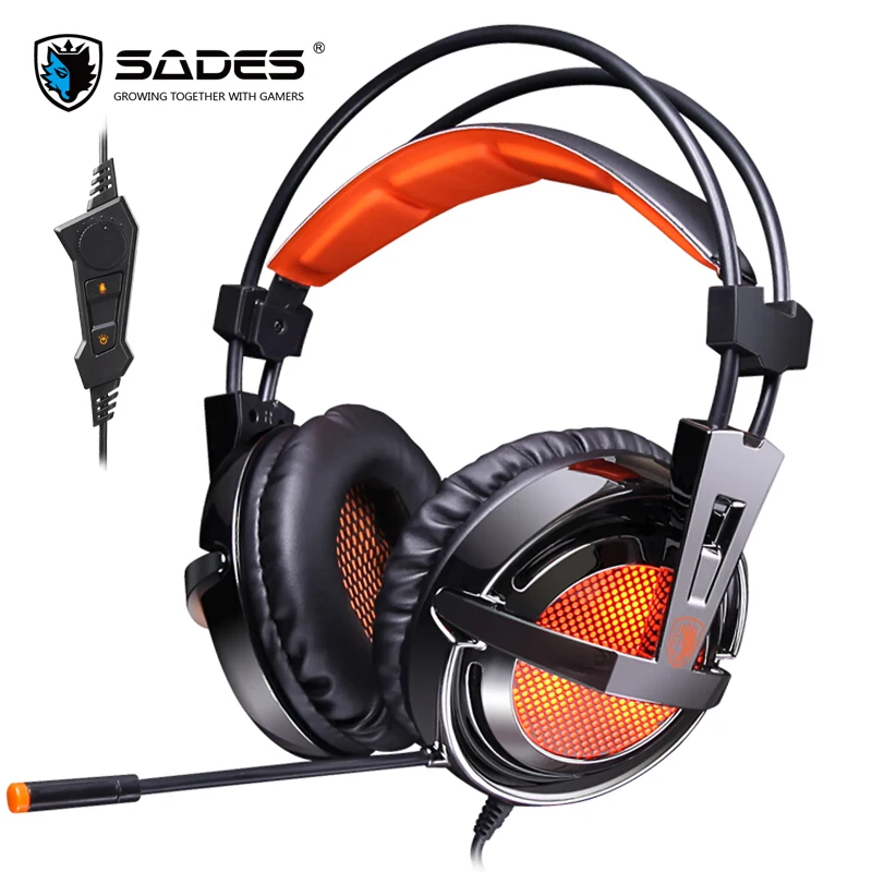 Игровые наушники SADES A6 USB 7 1 звука накладные шумоподавление с микрофоном |