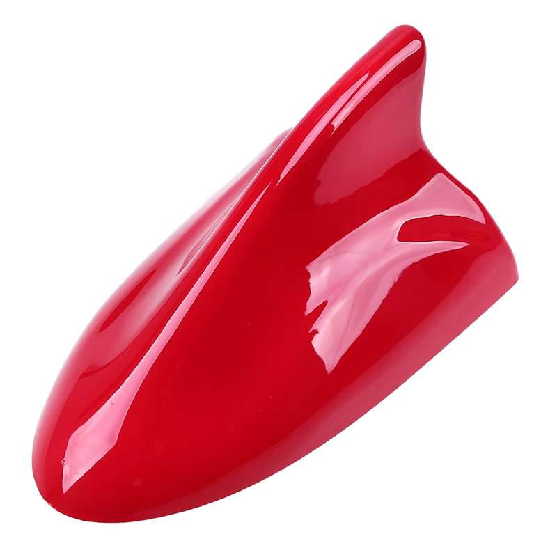 Universal Red Shark Fin Roof Antenna For Car Radio FM//AM Signal Aerial Decor