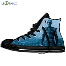 Прогулочные парусиновые ботинки; дышащая Брендовая обувь с изображением Игры престолов; FunnyPlimsolls; высокие мужские спортивные классические кроссовки в стиле панк