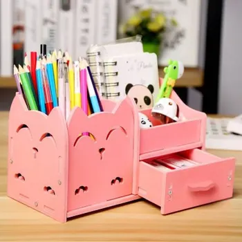 

Multi-Function Drawer Case Storage Box Pen HolderDesktop Stationery Sundries Storage Organizer Cartoon Cosmetic Finishing Box