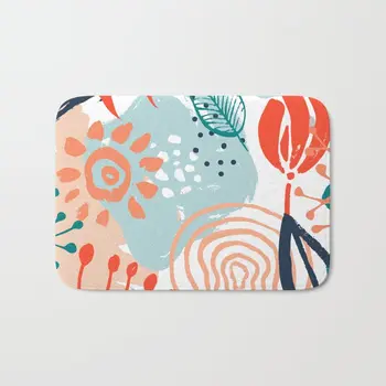 

HOT Bathroom Rugs Essence of Spring Bath Mat Flannel Absorbent Non Slip Doormat Entrance Door Bath Room Mats Easter 40x60